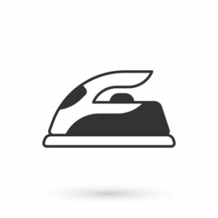 Grey Electric iron icon isolated on white background. Steam iron. Vector