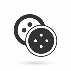 Grey Sewing button for clothes icon isolated on white background. Clothing button. Vector