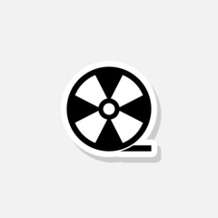 Obraz premium Film reel sticker icon isolated on white background