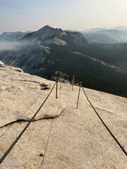 Half Dome Cables Smoky Yosemite National Park