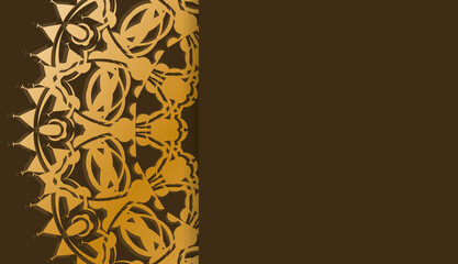 Brown background with Indian gold ornaments and place under your text