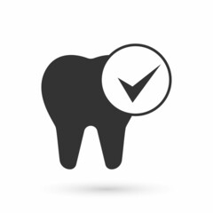 Grey Tooth icon isolated on white background. Tooth symbol for dentistry clinic or dentist medical center and toothpaste package. Vector