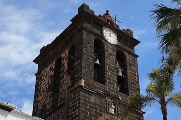 Kirche, Kirchturm, La Palma, Turm, Glocken, Uhr