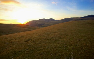 sunrise in the mountains