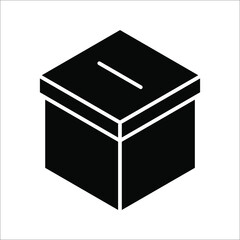 Hand voting ballot box icon, Election Vote concept, Vector illustration on white background. color editable