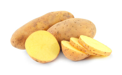 potatoes isolated on white background