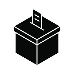 Hand voting ballot box icon, Election Vote concept, Vector illustration on white background. color editable