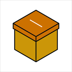 Hand voting ballot box icon, Election Vote concept, Vector illustration on white background. color editable