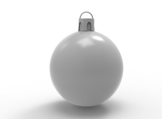 Fototapeta premium Christmas tree toys on a white background. Christmas decorations. 3d-rendering