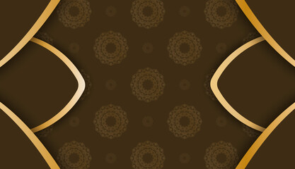 Brown banner with Greek gold ornaments and a place for your logo