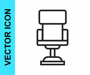 Black line Office chair icon isolated on white background. Vector