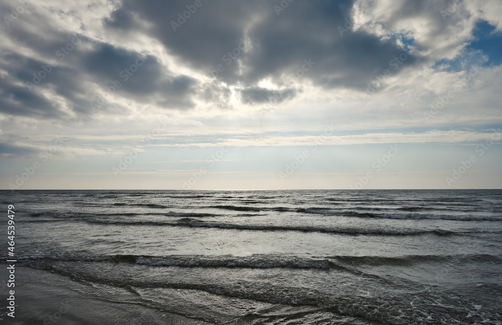 Wall mural dramatic sky over baltic sea, lithuania