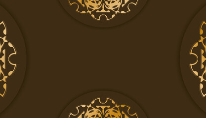 Brown banner with vintage gold ornament for design under your text