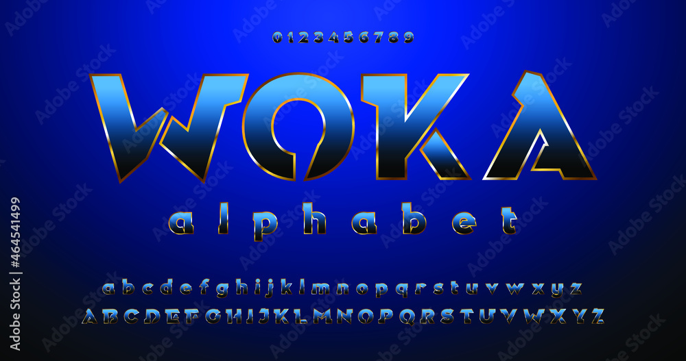 Fototapete modern alphabet font and number. trendy alphabet letters. typography future creative design concept 