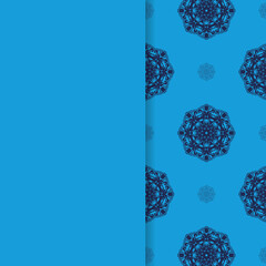 Postcard in blue with a luxurious ornament for your congratulations.