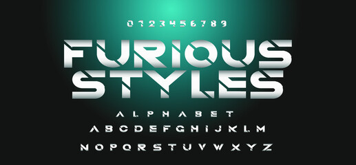 Fast and furious style fonts. Sport, motorcycle, for movie technology, racing logo design. Vector.