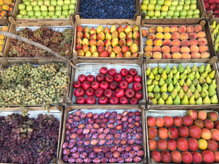 autumn fruits on the farmers market