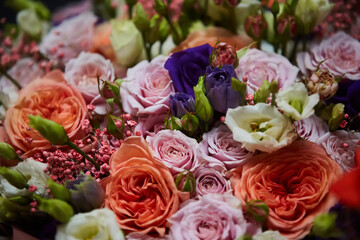The composition is made by florists from fresh flowers at the party