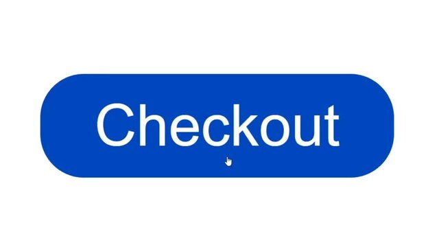 Mouse Cursor Slides Over And Clicks Checkout. Device Screen View of Cursor Clicking Checking Out Purchase Online Software. Viewpoint Over The Internet Network Website.
