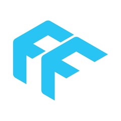 Initials logo letter FF. formed from a modern and clean hexagon