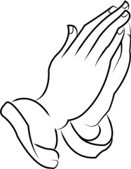 hands folded in prayer to god