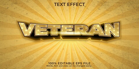 3d veteran gold text effect