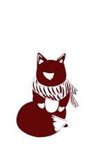 Cute christmas red fox