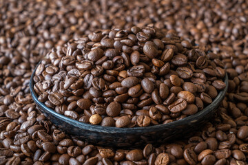 Closeup of coffee beans 