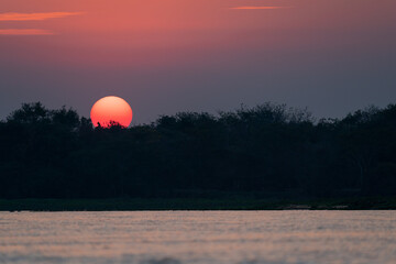Sunset over the river