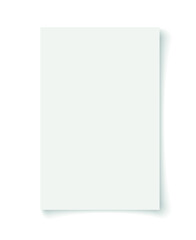 Vector illustration. White realistic A4 size sheet paper. Blank paper page with shadow isolated on white background. Mock up template for design.