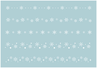 Naklejka na ściany i meble 雪の結晶　アイコン　飾り罫　セット