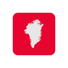 Greenland on red square with long shadow