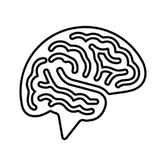 Brain, mind line icon. Outline vector.