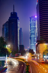 Fototapeta na wymiar Chengdu Traffic - Nightscape