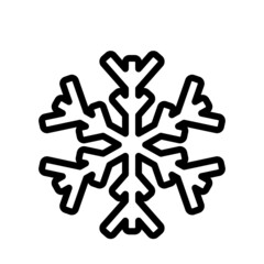 Snowflake sign. Black Snowflake icon isolated on white background.
