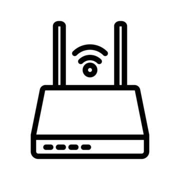 recommend clip art: Internet service wireless router or modem with wifi signal flat vector icon for apps and websites