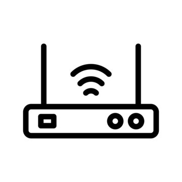 recommend clip art: Internet service wireless router or modem with wifi signal flat vector icon for apps and websites