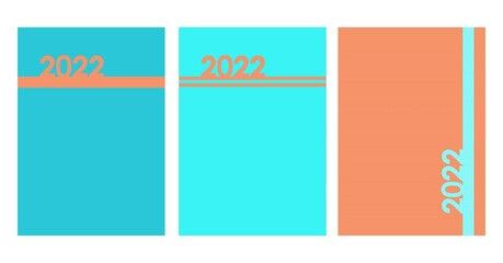 new Years banner in blue tones with snowflakes 2022, notebook cover layout, greeting card concept, vector illustration