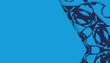 Baner in blue with luxurious ornaments for design under your text