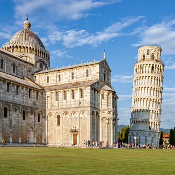 Pisa Cathedral and The Leaning Tower in the evening