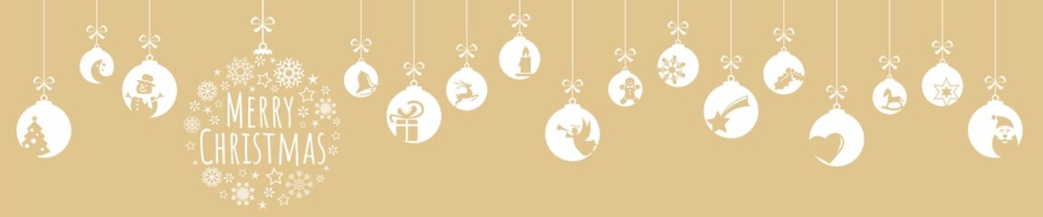 christmas greetings with snow flakes and baubles