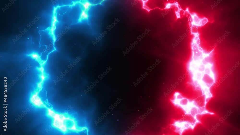 Poster abstract fractal energy circle pink and blue background loop/ 4k animation of an abstract background