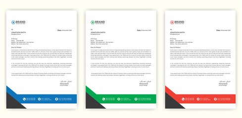 Blue modern creative abstract letterhead design template, letterhead, letterhead design layout