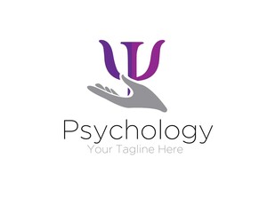 hand and psychology symbols health care and therapy logo designs