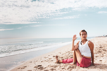 Woman doing the goddess pose