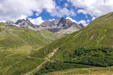 Fototapeta na wymiar Silvretta mountain scenic road in Austria in Alps