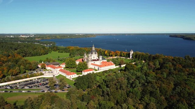 A 4K high angle video of an amazing Pazaislis monastery in Kaunas, ithuania.