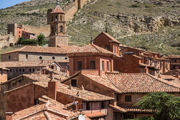 Fototapeta na wymiar View of the town of Albarracin in Teruel, considered one the most beautiful towns in Spain