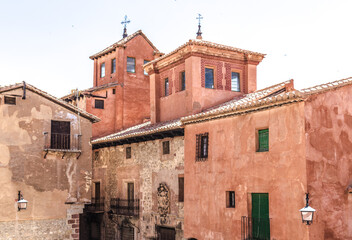 Fototapeta na wymiar View of the town of Albarracin in Teruel, considered one the most beautiful towns in Spain