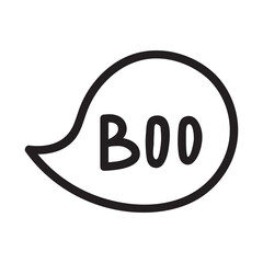 Black and white doodle speech boo bubble